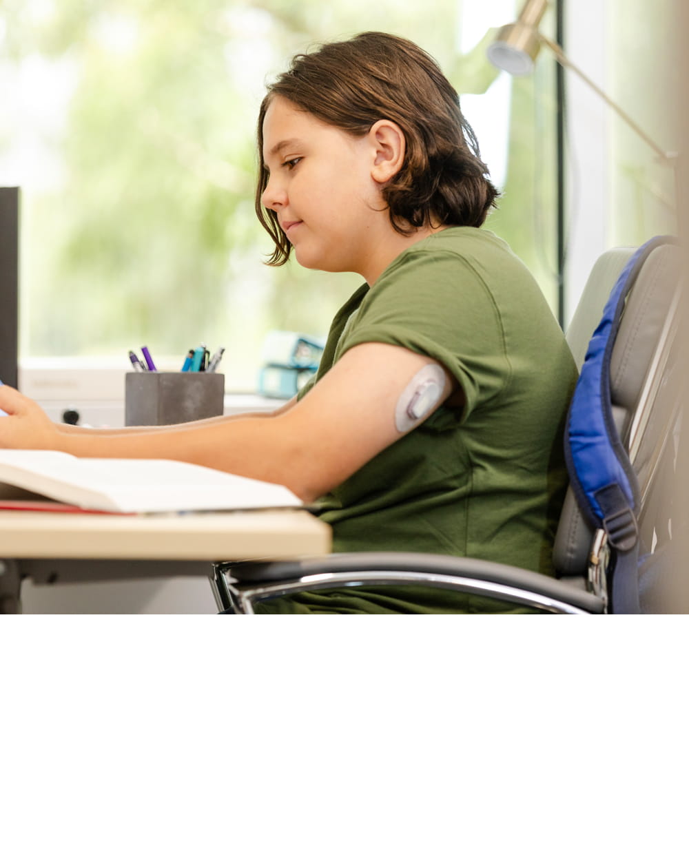 Child working on schoolwork