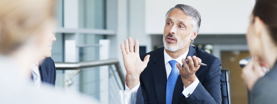 Meeting of hospital leadership.