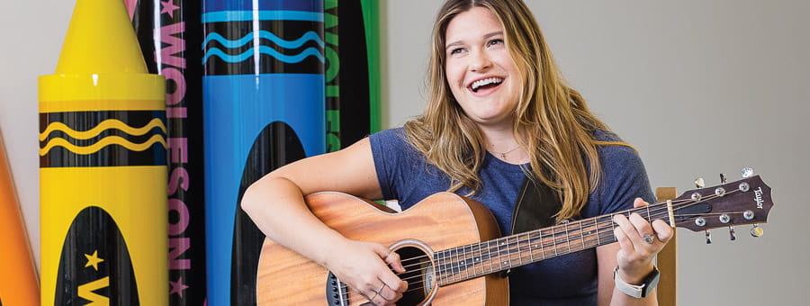 Morgan Maxwell is a board-certified music therapist at Wolfson Children’s Hospital.