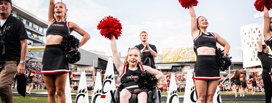 Team Impact University of Cincinnati cheer squad.