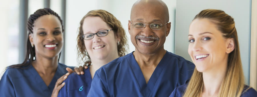 Group of smiling nurses.