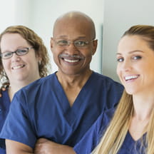 Group of smiling nurses.