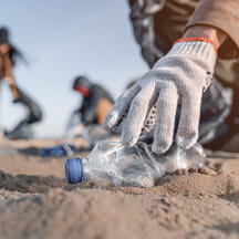 Cleaning up the beach.